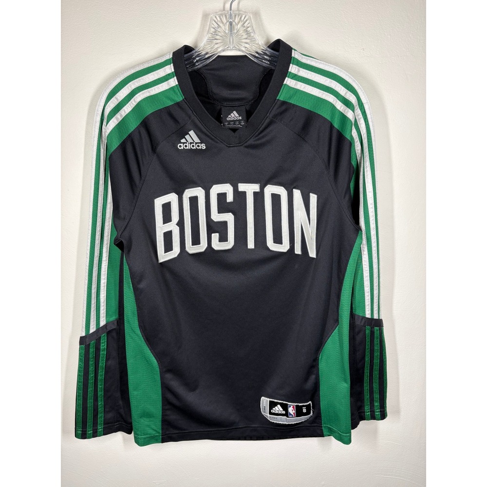 Adidas Mens NBA Boston Celtics Shooting Shirt S Black Green ClimaCool Sportswear